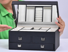 Caixa de Luxo de Jóias Multilevel com Design e Tamanho Personalizados