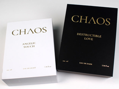 Caixa de perfume preto e branco