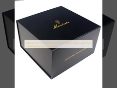 Caixa de presente de beleza dobrável de óleo essencial em preto com cartão rígido e tamanho personalizado