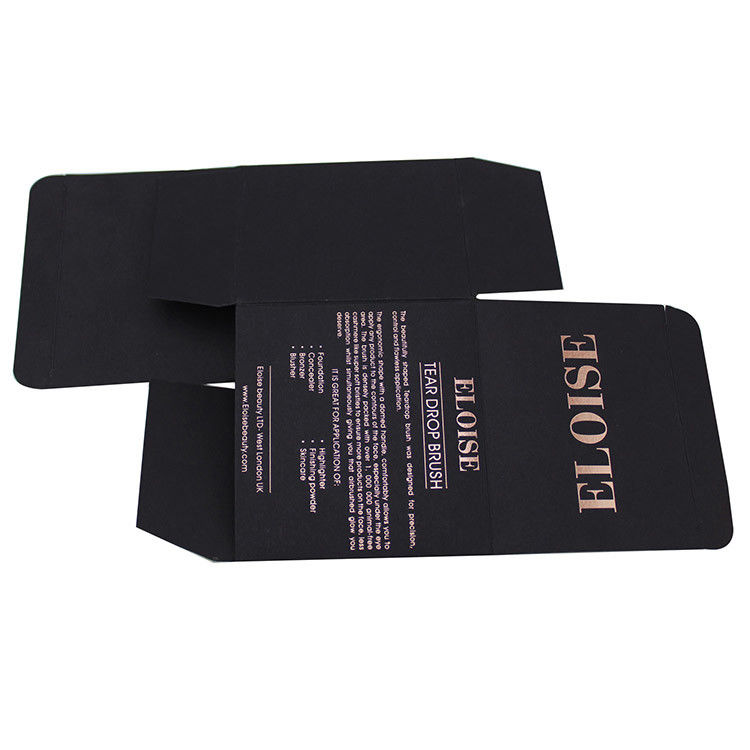 Matte Black And Rose Gold melhor embalagem cosmética Caixa de papel para escova de maquiagem