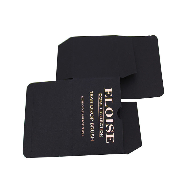Matte Black And Rose Gold melhor embalagem cosmética Caixa de papel para escova de maquiagem