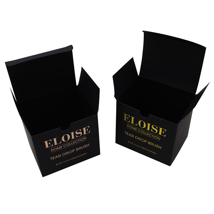 Matte Black And Rose Gold melhor embalagem cosmética Caixa de papel para escova de maquiagem