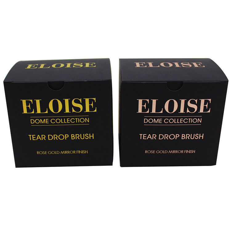 Matte Black And Rose Gold melhor embalagem cosmética Caixa de papel para escova de maquiagem