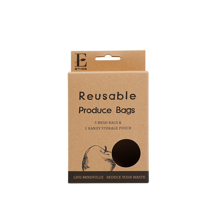 Caixa de empacotamento de Brown Hang Tag Kraft Eco Friendly com janela redonda