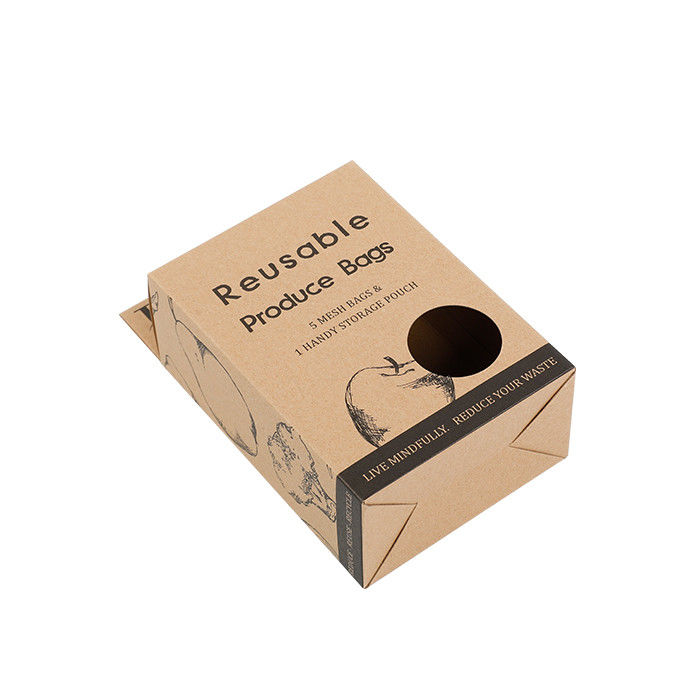Caixa de empacotamento de Brown Hang Tag Kraft Eco Friendly com janela redonda
