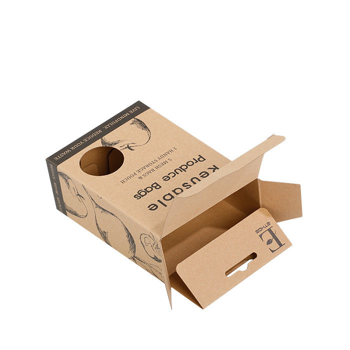 Caixa de empacotamento de Brown Hang Tag Kraft Eco Friendly com janela redonda