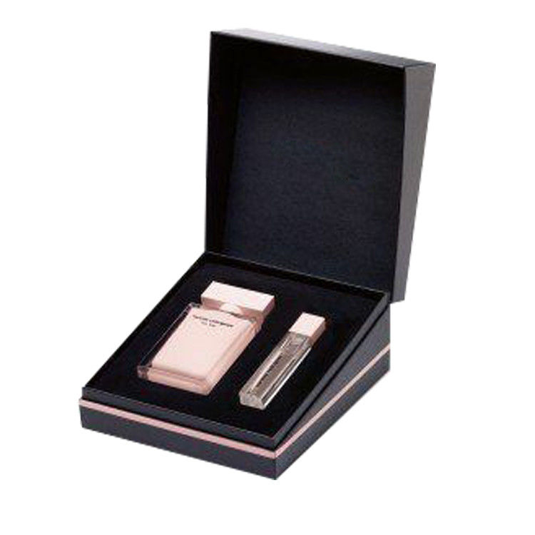 Caixas de Perfumes Rosa e Negra para Regalos Personalizados com Coberturas Magnéticas e Faixa