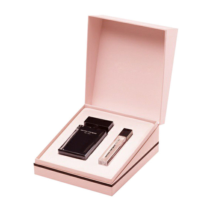 Caixas de Perfumes Rosa e Negra para Regalos Personalizados com Coberturas Magnéticas e Faixa