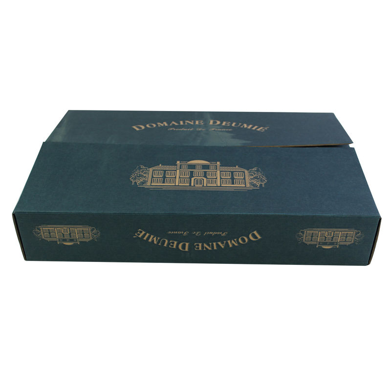O encarregado do envio da correspondência feito sob encomenda forte encaixota o azul contínuo impresso para a garrafa de vidro do vinho de 6 blocos