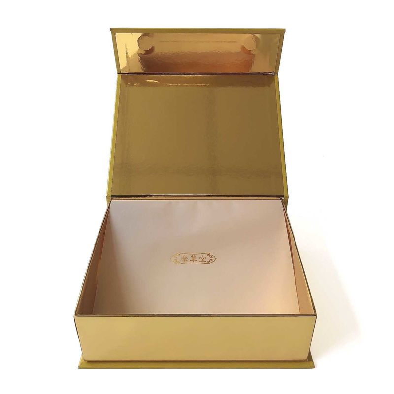 Caixa de presente magnética impressa costume marcada papel dourado metálico da caixa do produto