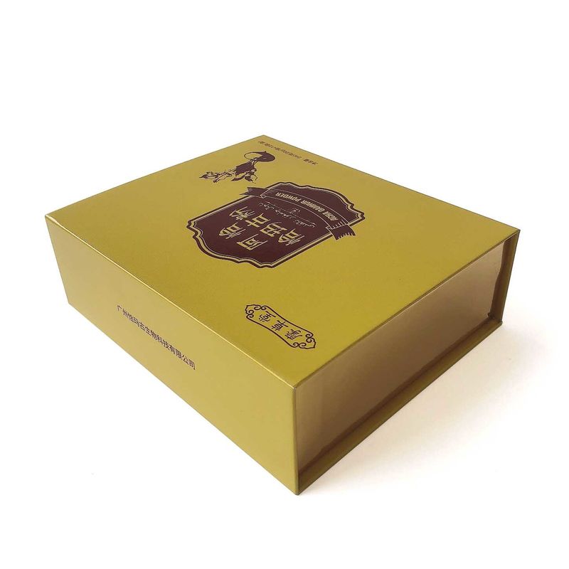 Caixa de presente magnética impressa costume marcada papel dourado metálico da caixa do produto