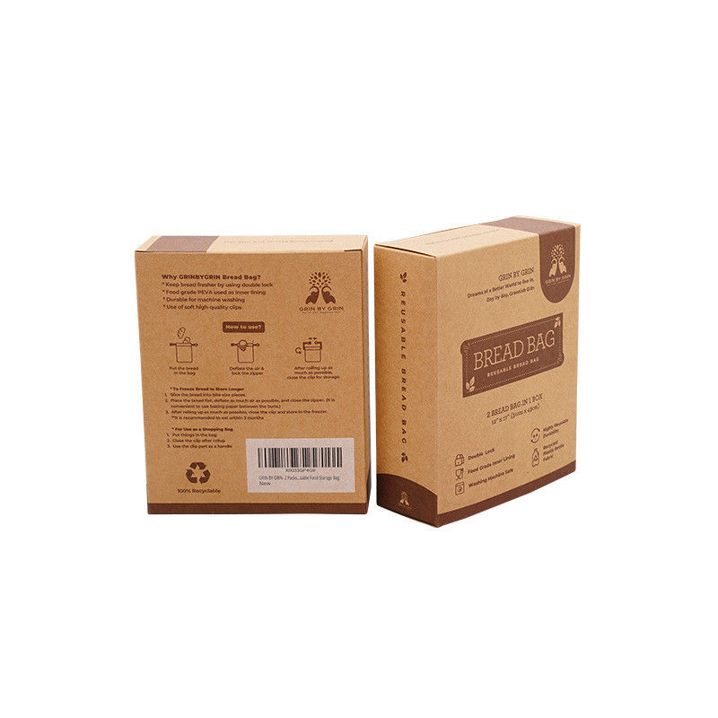 Caixas amigáveis da caixa de dobradura de Eco que imprimem a cor feita sob encomenda brilhante para o saco do pão