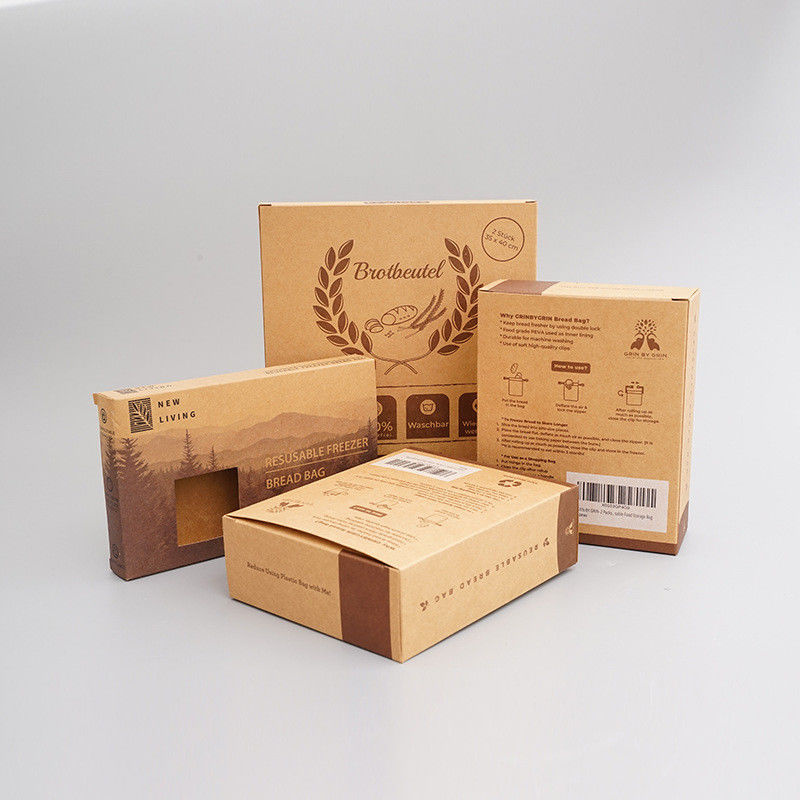 Caixas amigáveis da caixa de dobradura de Eco que imprimem a cor feita sob encomenda brilhante para o saco do pão