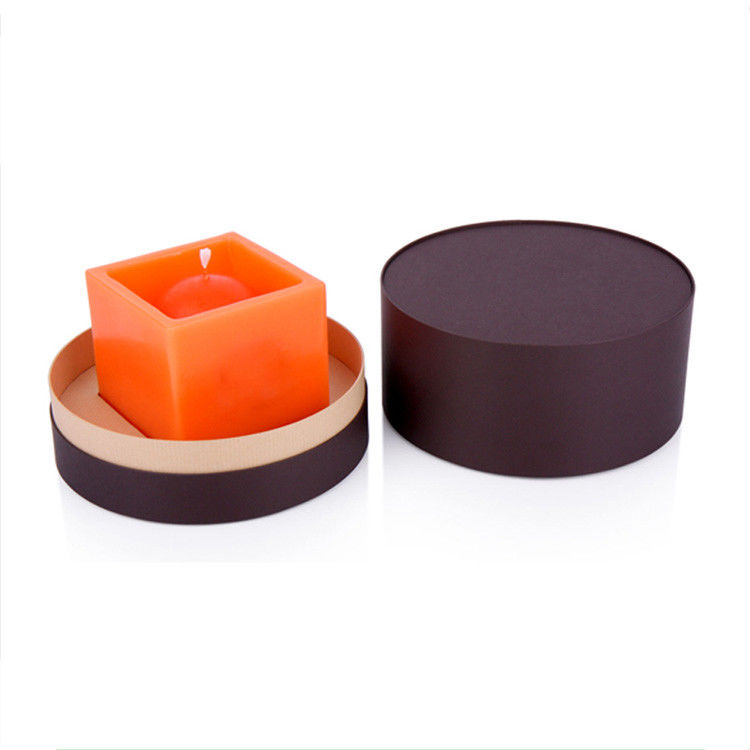 A caixa feita sob encomenda do círculo do cartão imprimiu a cor preta para vela Scented