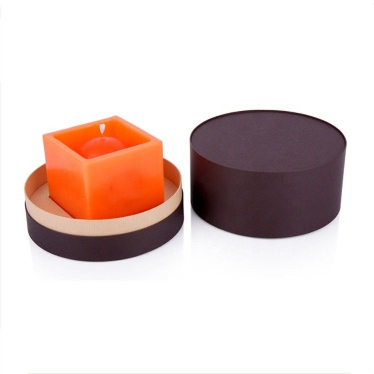 A caixa feita sob encomenda do círculo do cartão imprimiu a cor preta para vela Scented