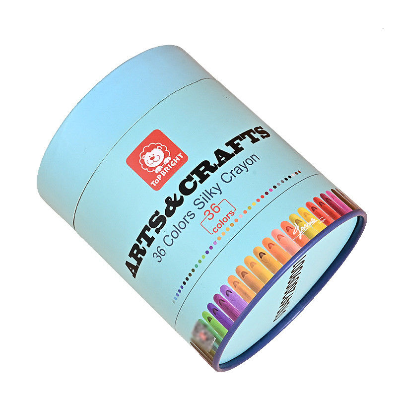 Caixa de armazenamento redonda azul feita sob encomenda do cartão com a tampa para o pastel de 48 blocos