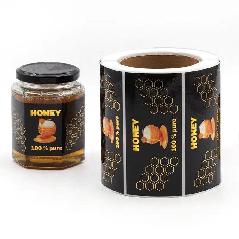 Cor feita sob encomenda das etiquetas da etiqueta da garrafa autoadesiva impressa para Honey Jar