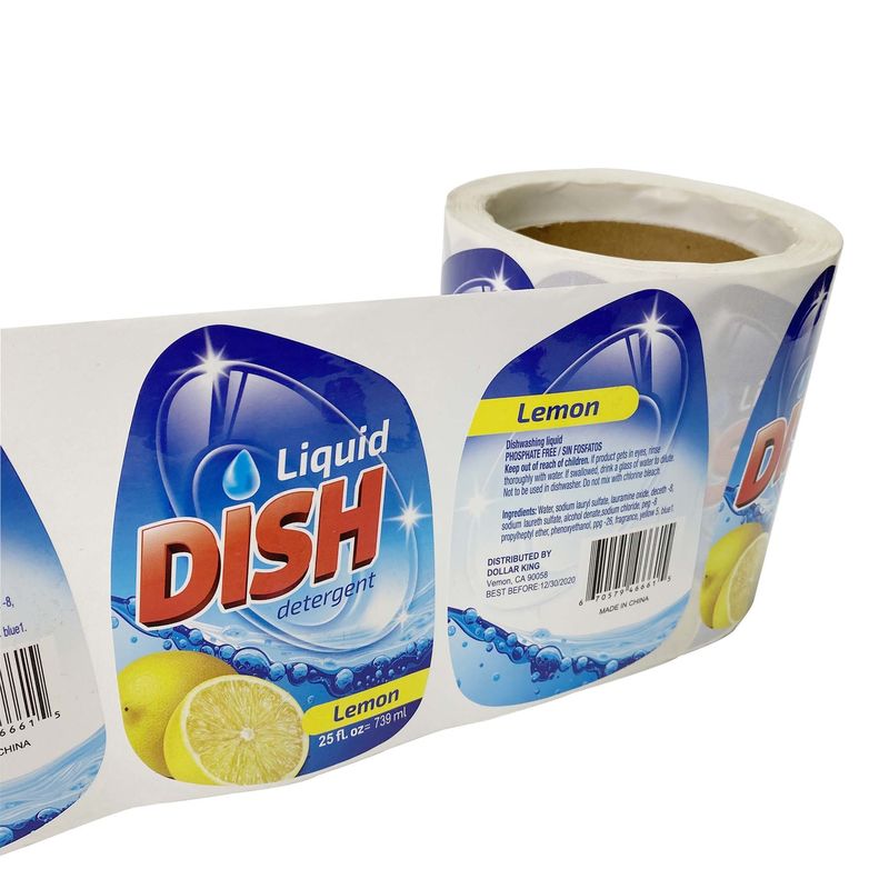 Impressão de papel sintética da etiqueta da cor completa para produtos do agregado familiar