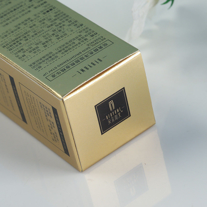 Luxury Gold Skincare Cartão Caixa de Embalagem Para Esencia Hidratante Botella de Tamanho Personalizado