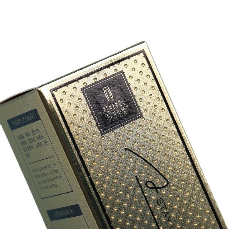 Luxury Gold Skincare Cartão Caixa de Embalagem Para Esencia Hidratante Botella de Tamanho Personalizado