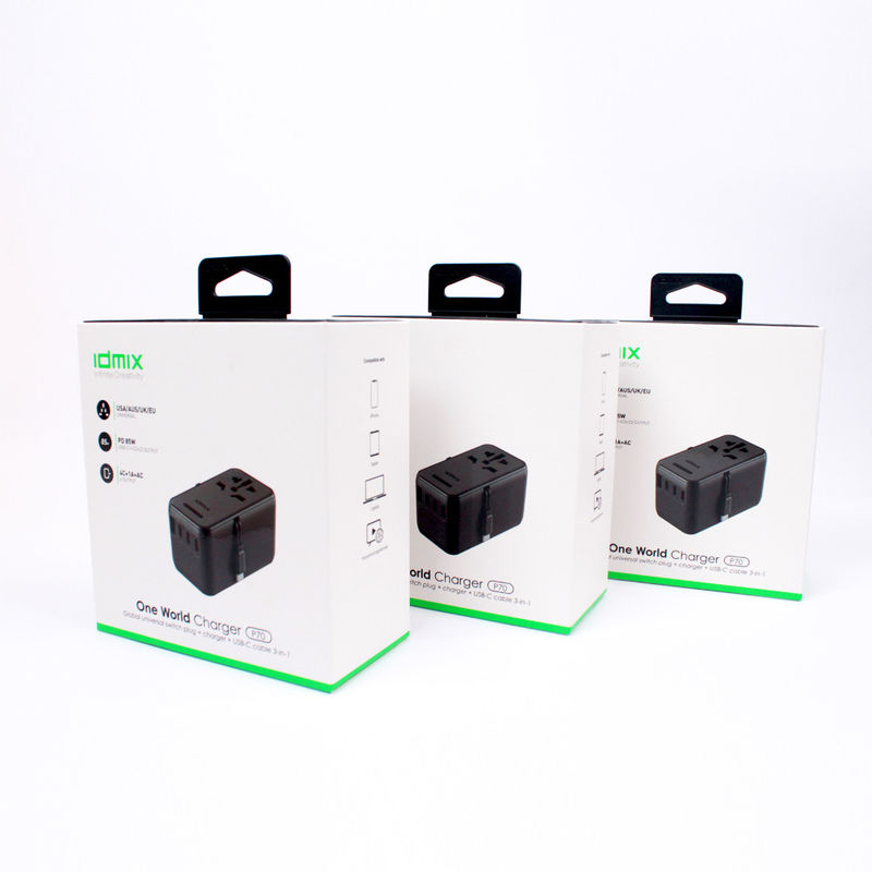 Embalagens de caixas impressas personalizadas para produtos domésticos inteligentes pequenos com cabides