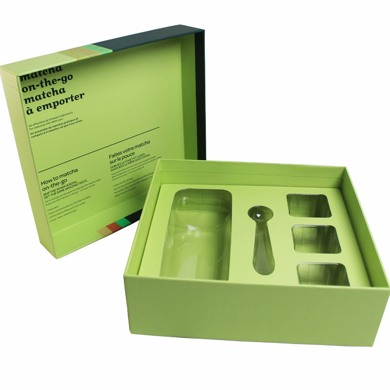 Caixa de embalagem de presente magnética verde feita para produtos de chá com design personalizado perto de mim