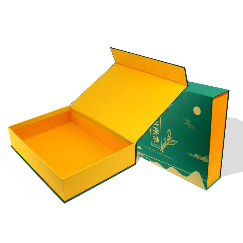 Caixa de embalagem de presente magnética verde feita para produtos de chá com design personalizado perto de mim