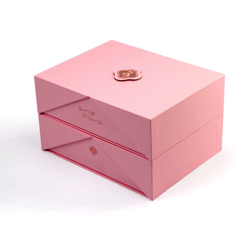 Caixa de presente magnética rosa única com embalagem de design personalizado para produtos cosméticos