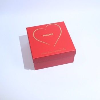 Caixa-presente de cartão vermelho personalizado de luxo com tampa e base para pequenas empresas