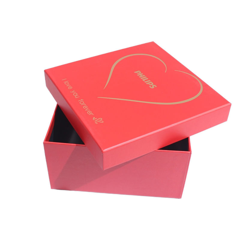 Caixa de presente de Natal de papelão vermelho com tampa e base para venda por atacado e varejo