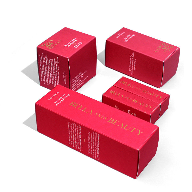 Caixa de embalagem personalizada de cuidados com a pele Caixa de cosméticos vermelha