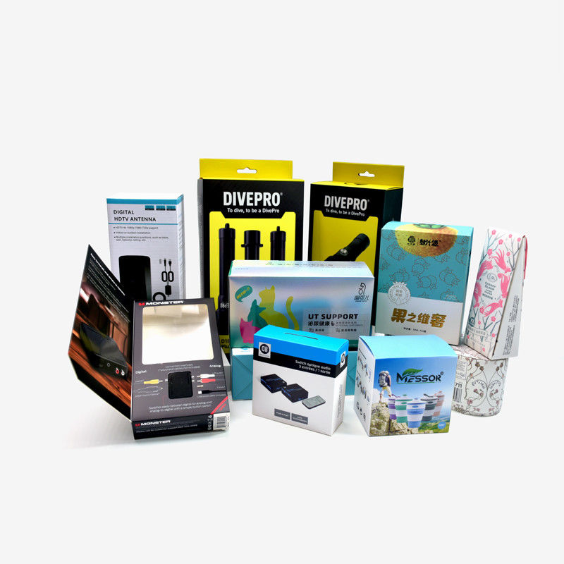 Caixas de embalagem vazias personalizadas com logotipo Caixa de cartão branca Todos os tipos de caixas de exibição de produtos