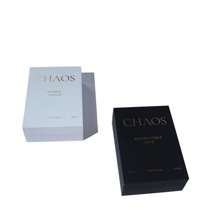 Caixa de presente de perfume branco e preto Caixas de embalagem pequenas adequadas para cuidados com a pele com logotipo personalizado
