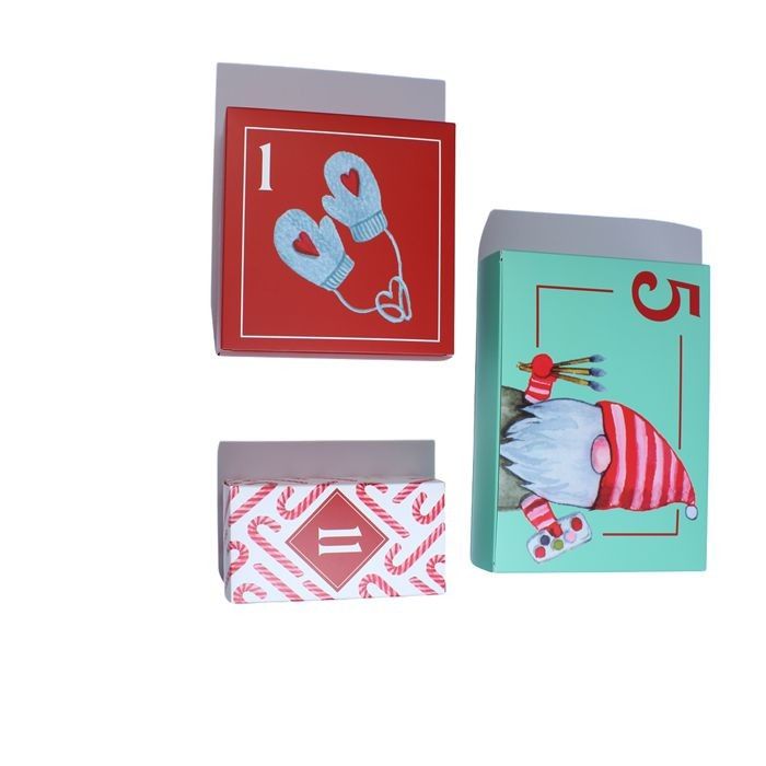 Caixas de embalagem pequenas Caixas de mistério personalizadas para cuidados de pele e caixas de calendário de Natal
