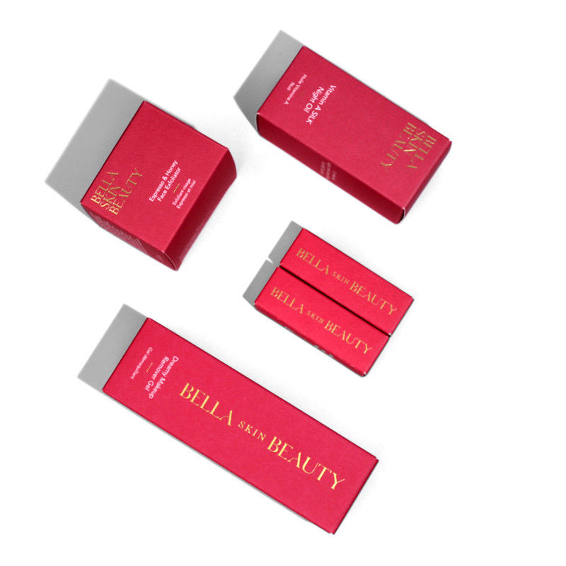 Caixas personalizadas para cuidados com a pele com textura vermelha sólida Caixa de creme facial de papel caixa de embalagem cosmética