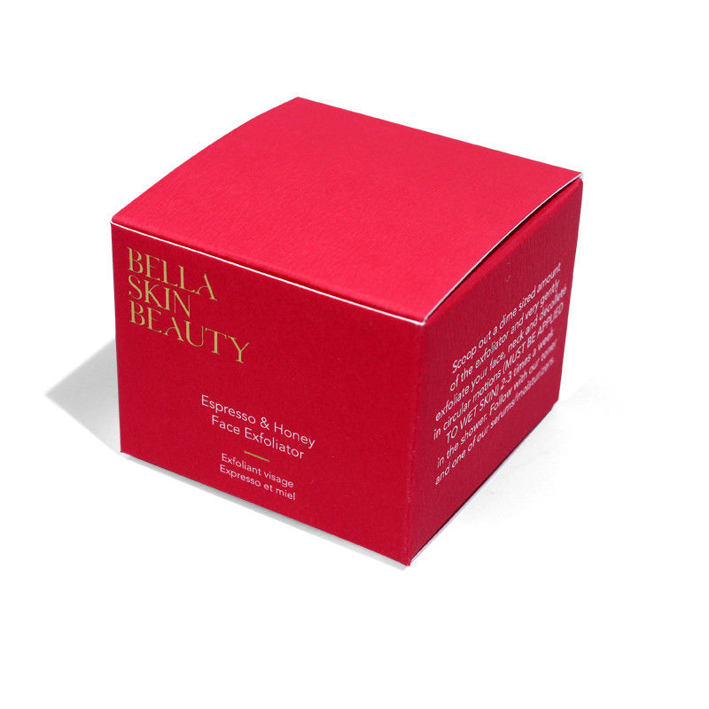 Caixas personalizadas para cuidados com a pele com textura vermelha sólida Caixa de creme facial de papel caixa de embalagem cosmética