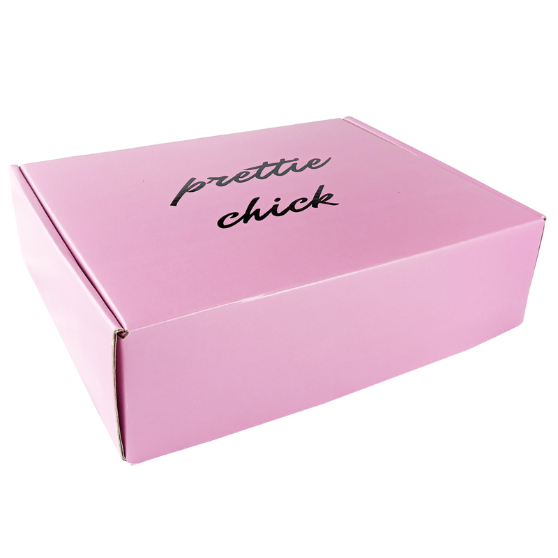 Caixas de envio onduladas rosa de papelão personalizadas, caixas de envio rosa onduladas para embalagem de cosméticos