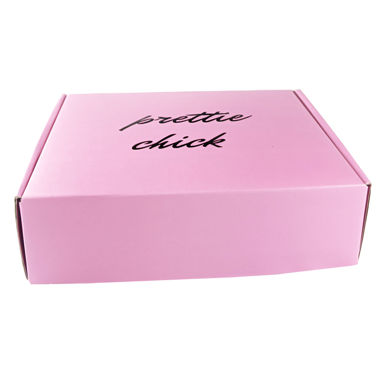 Caixas de envio onduladas rosa de papelão personalizadas, caixas de envio rosa onduladas para embalagem de cosméticos
