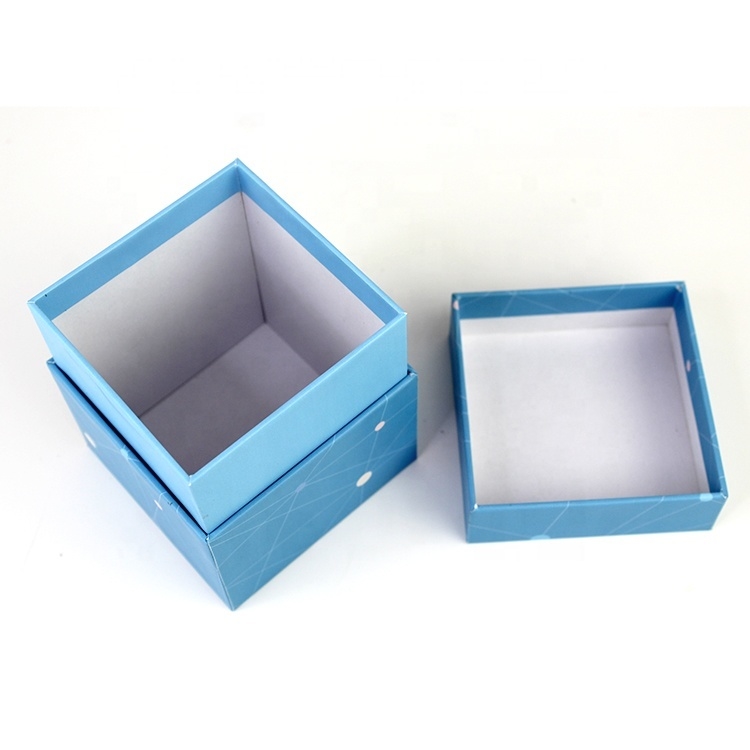 Caixa de presente de papelão reciclável personalizada com tampa, caixa de papelão quadrada profunda com tampa 25x25 cm