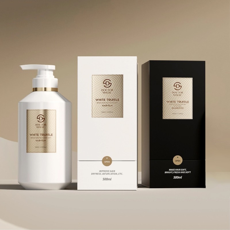 Caixa de Perfume Roll-on Rígida para 3 Frascos em Ouro Preto Luxuoso, Embalagem Cosmética com Fechamento Magnético