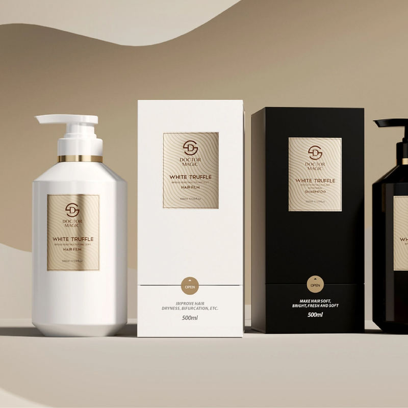 Caixa de Perfume Roll-on Rígida para 3 Frascos em Ouro Preto Luxuoso, Embalagem Cosmética com Fechamento Magnético