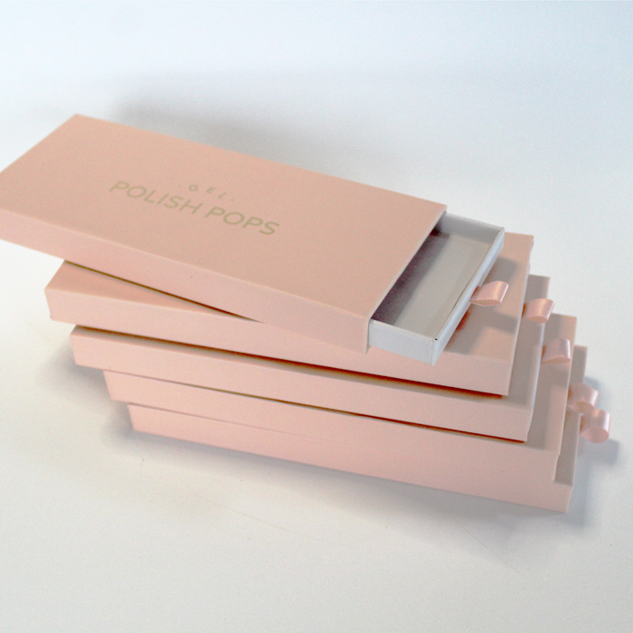 Caixa de Embalagem de Unhas Postiças de Luxo com Laminação Brilhante, Revestimento UV e Envernizamento para Unhas Falsas de Manicure de Beleza