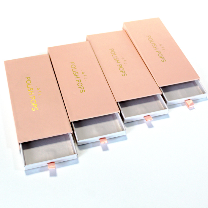 Caixa de Embalagem de Unhas Postiças de Luxo com Laminação Brilhante, Revestimento UV e Envernizamento para Unhas Falsas de Manicure de Beleza