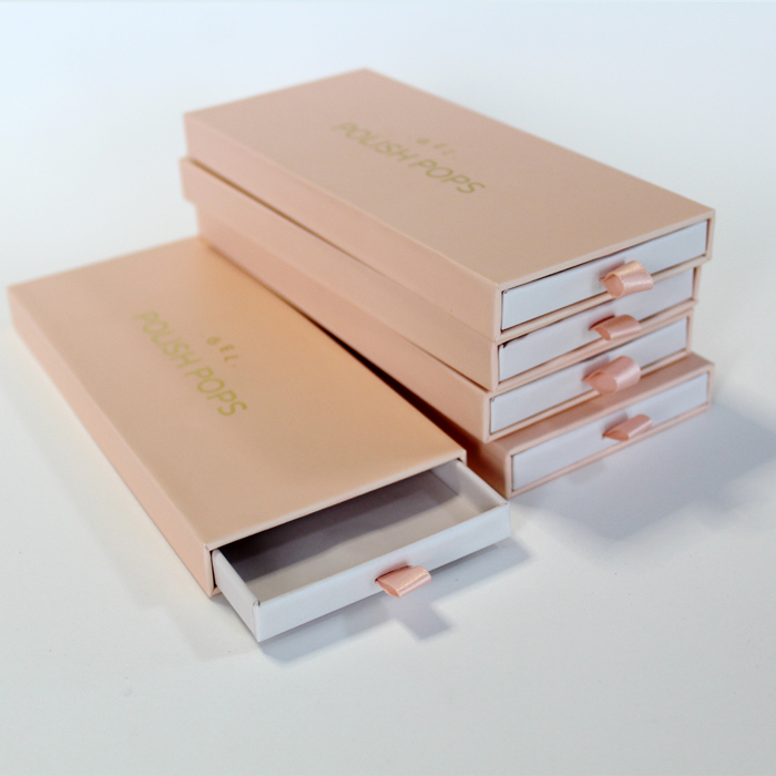 Caixa de Embalagem de Unhas Postiças de Luxo com Laminação Brilhante, Revestimento UV e Envernizamento para Unhas Falsas de Manicure de Beleza