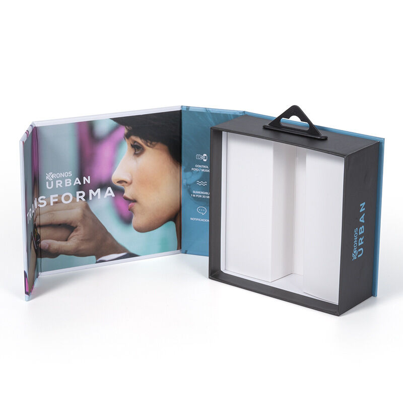 Logotipo personalizado Caixa de presente de papelão reciclado de luxo para embalagem de caixa de banda de relógio inteligente