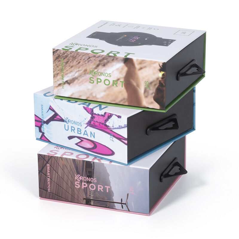 Logotipo personalizado Caixa de presente de papelão reciclado de luxo para embalagem de caixa de banda de relógio inteligente