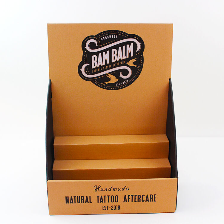 Caixa de exibição personalizada de papel Kraft de CDU pequeno e médio com opções de pedido personalizadas