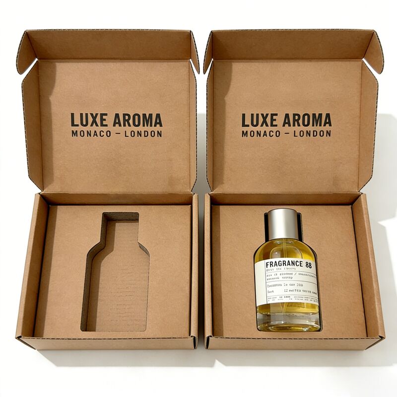 Caixa de embalagem de perfume impressa personalizada ecológica com inserção interna para garrafa de 50 ml OEM por atacado