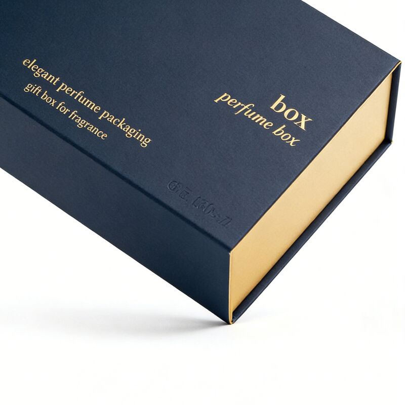 Caixa de Embalagem de Perfume Personalizada com Fecho Magnético e Estampagem em Folha de Ouro para Conjuntos de Presente de Luxo