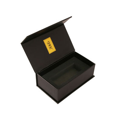 Perfume rígido do cartão preto do ouro que empacota a caixa luxuosa do perfume